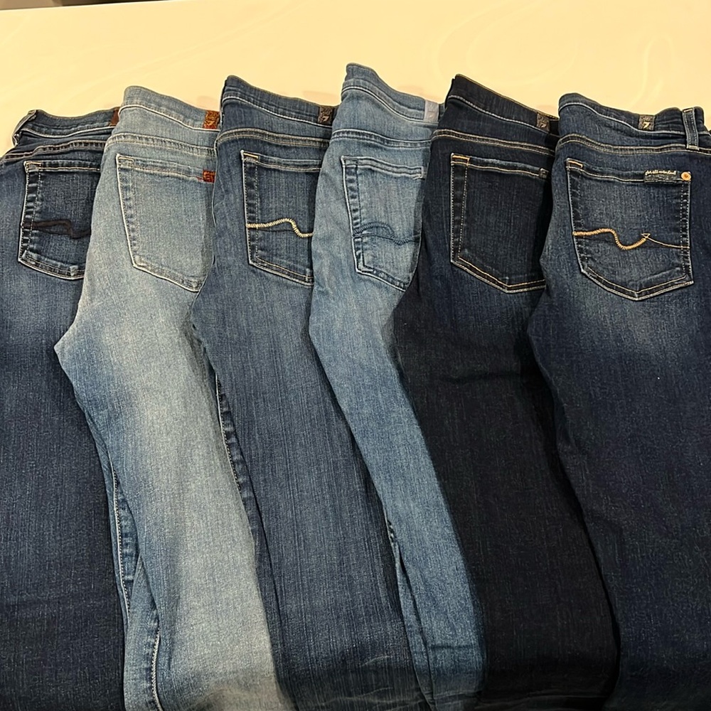 7 for all mankind jeans size 27 (3) and 28 (3)
